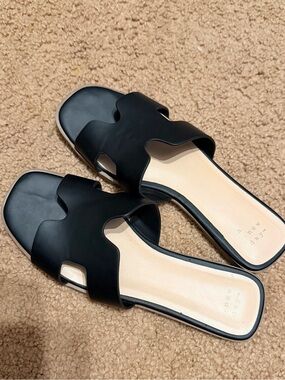 black sandals
